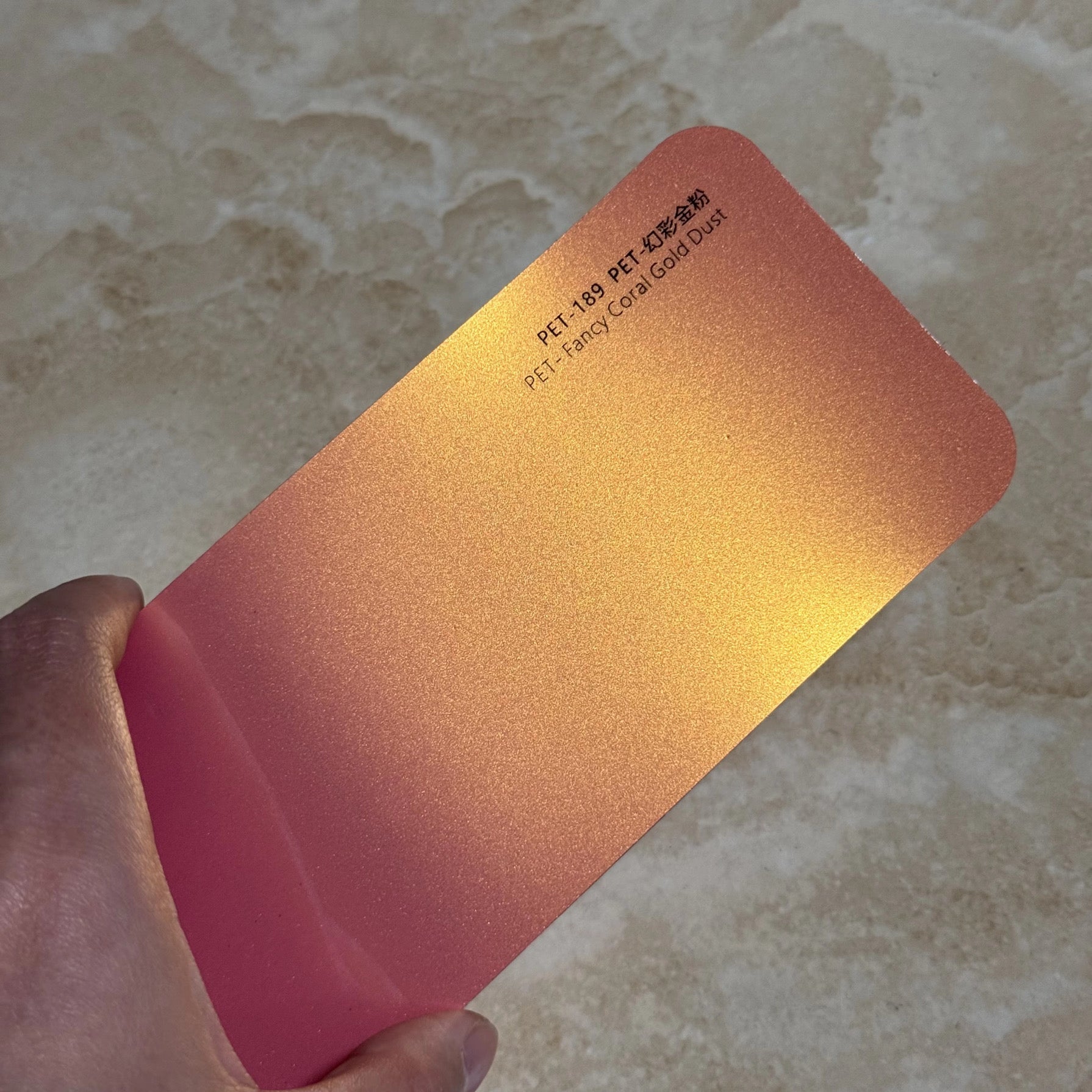 Fancy coral gold dust
